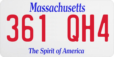 MA license plate 361QH4
