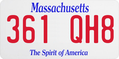 MA license plate 361QH8