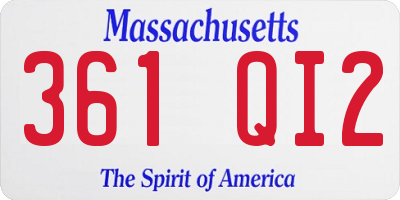 MA license plate 361QI2