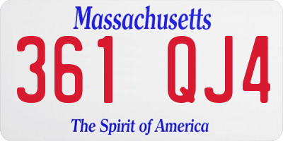 MA license plate 361QJ4