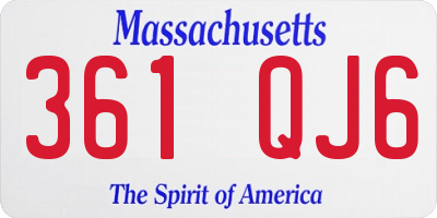 MA license plate 361QJ6