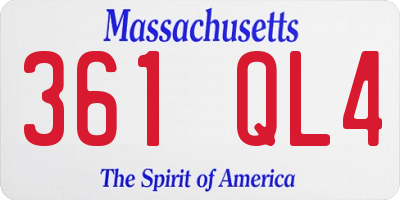 MA license plate 361QL4