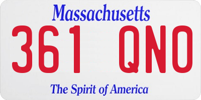 MA license plate 361QN0