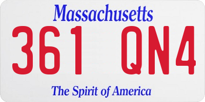 MA license plate 361QN4