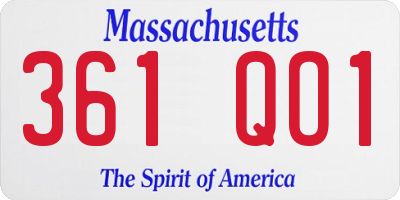 MA license plate 361QO1
