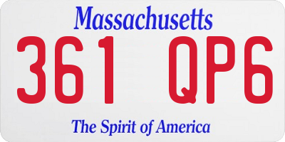 MA license plate 361QP6