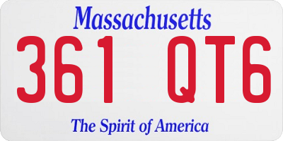 MA license plate 361QT6