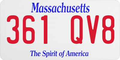 MA license plate 361QV8