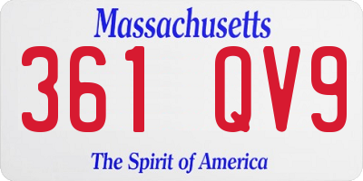 MA license plate 361QV9