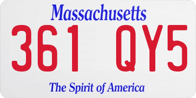 MA license plate 361QY5