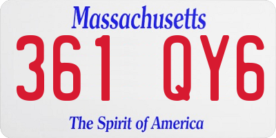MA license plate 361QY6