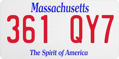 MA license plate 361QY7