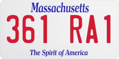 MA license plate 361RA1