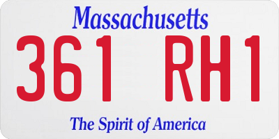 MA license plate 361RH1