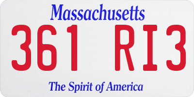 MA license plate 361RI3