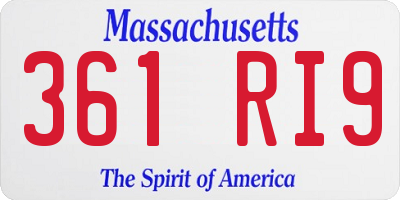MA license plate 361RI9
