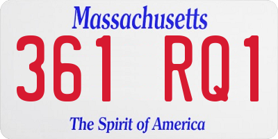 MA license plate 361RQ1
