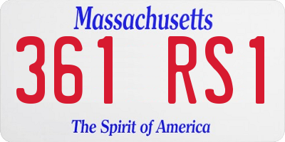 MA license plate 361RS1