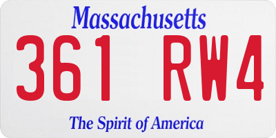 MA license plate 361RW4