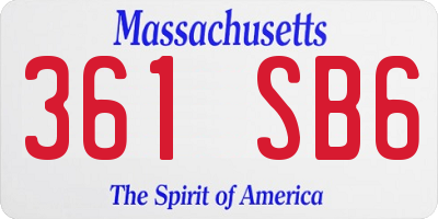MA license plate 361SB6