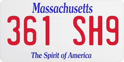 MA license plate 361SH9