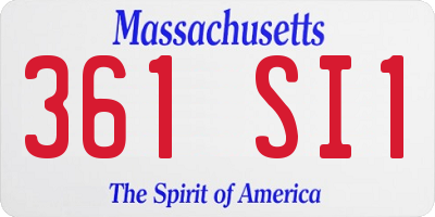 MA license plate 361SI1