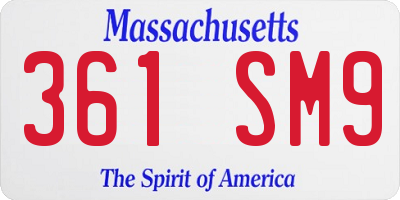 MA license plate 361SM9