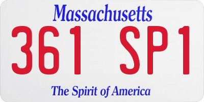 MA license plate 361SP1