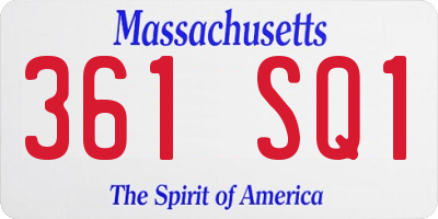 MA license plate 361SQ1