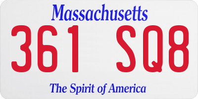MA license plate 361SQ8