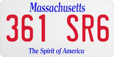 MA license plate 361SR6