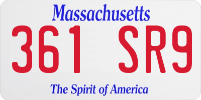 MA license plate 361SR9