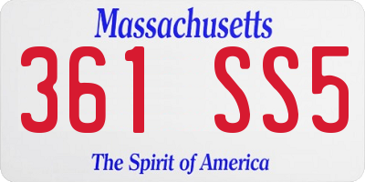 MA license plate 361SS5
