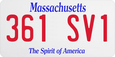 MA license plate 361SV1