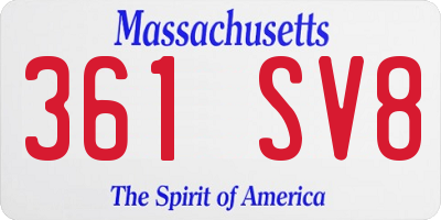 MA license plate 361SV8
