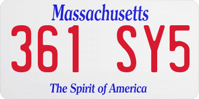 MA license plate 361SY5