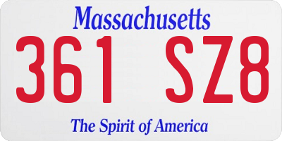 MA license plate 361SZ8