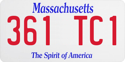 MA license plate 361TC1