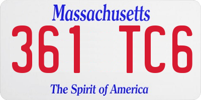 MA license plate 361TC6