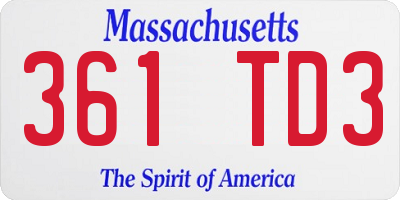 MA license plate 361TD3