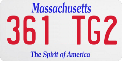 MA license plate 361TG2