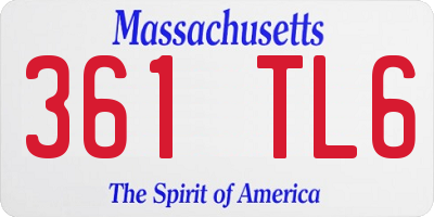 MA license plate 361TL6