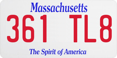 MA license plate 361TL8