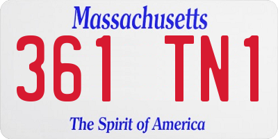 MA license plate 361TN1
