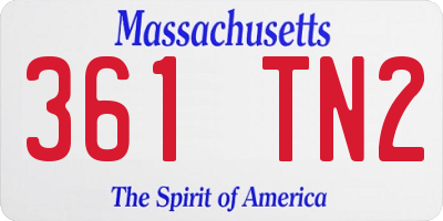 MA license plate 361TN2