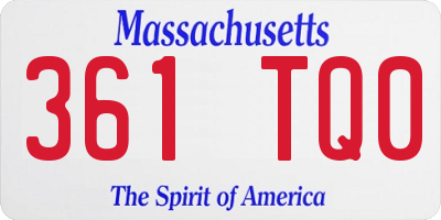 MA license plate 361TQ0