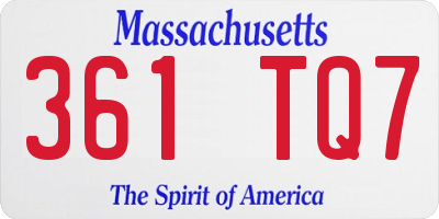 MA license plate 361TQ7