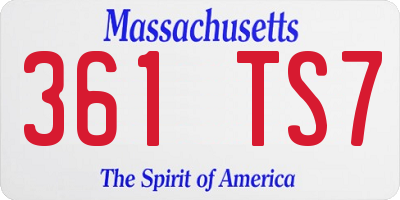 MA license plate 361TS7