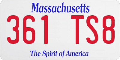 MA license plate 361TS8