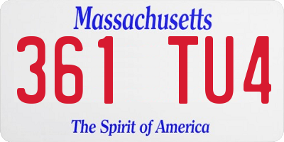 MA license plate 361TU4